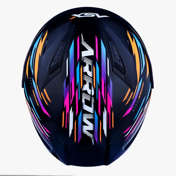 ASX | Capacete City Arrow Brilho Preto Laranja Rosa - ASX