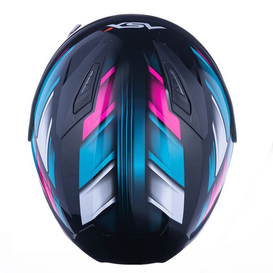 ASX | Capacete City Start Brilho Preto Turquesa Rosa - ASX