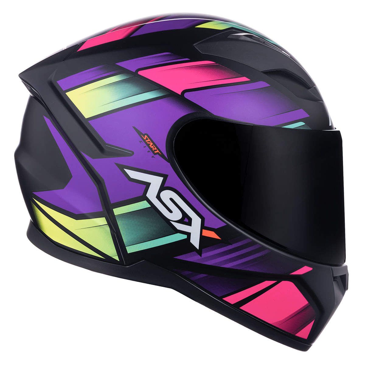 ASX | Capacete City Start Fosco Preto Rosa Lilas - ASX