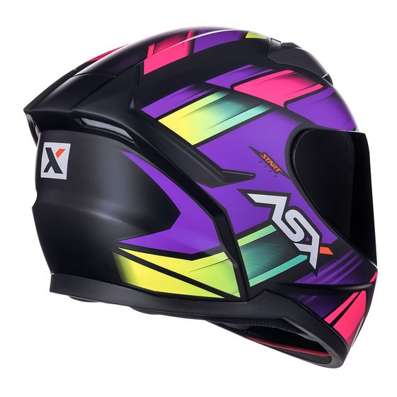 ASX | Capacete City Start Fosco Preto Rosa Lilas - ASX