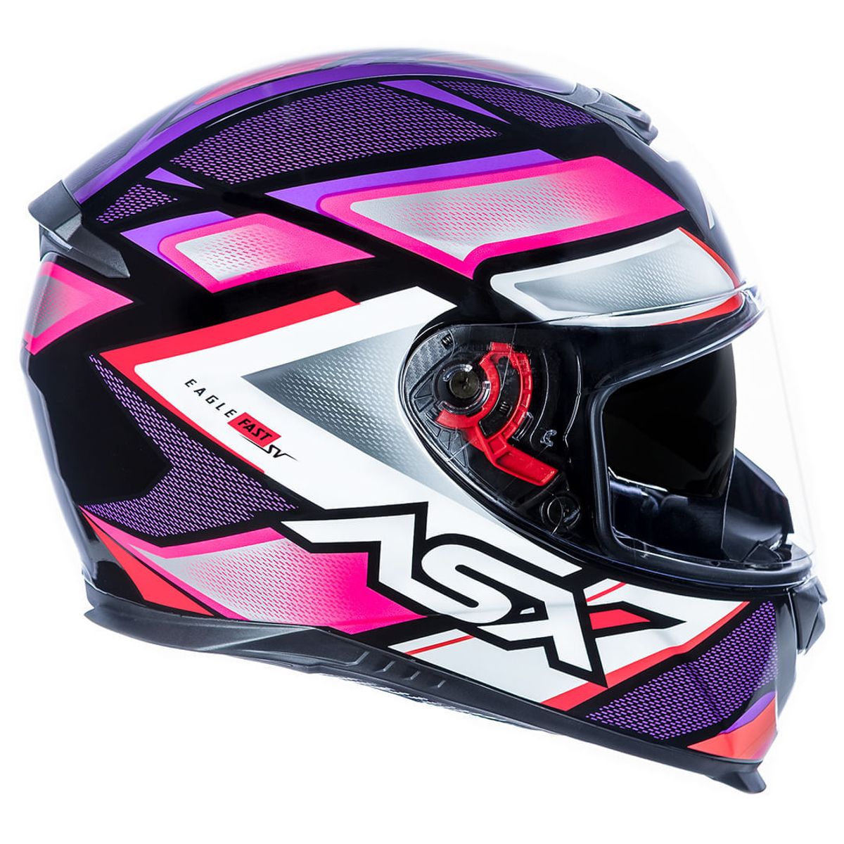 ASX | Capacete Eagle Sv Fast Brilho Preto Lilas Rosa - ASX