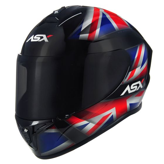 ASX | Capacete Draken Uk Brilho Preto Vermelho Azul - ASX